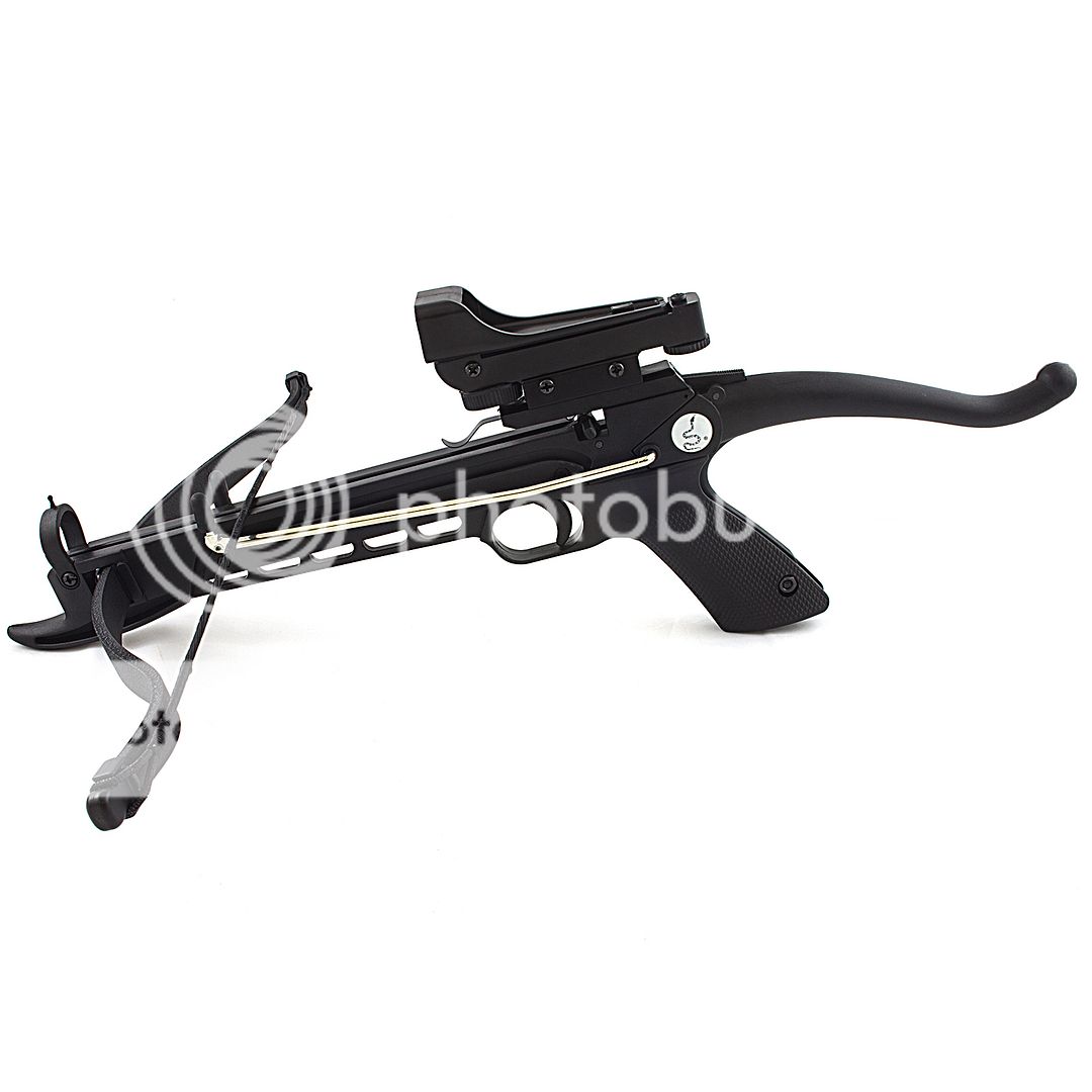 MINI 80 LB SELF COCKING PISTOL GUN CROSSBOW + RED DOT SCOPE & 15